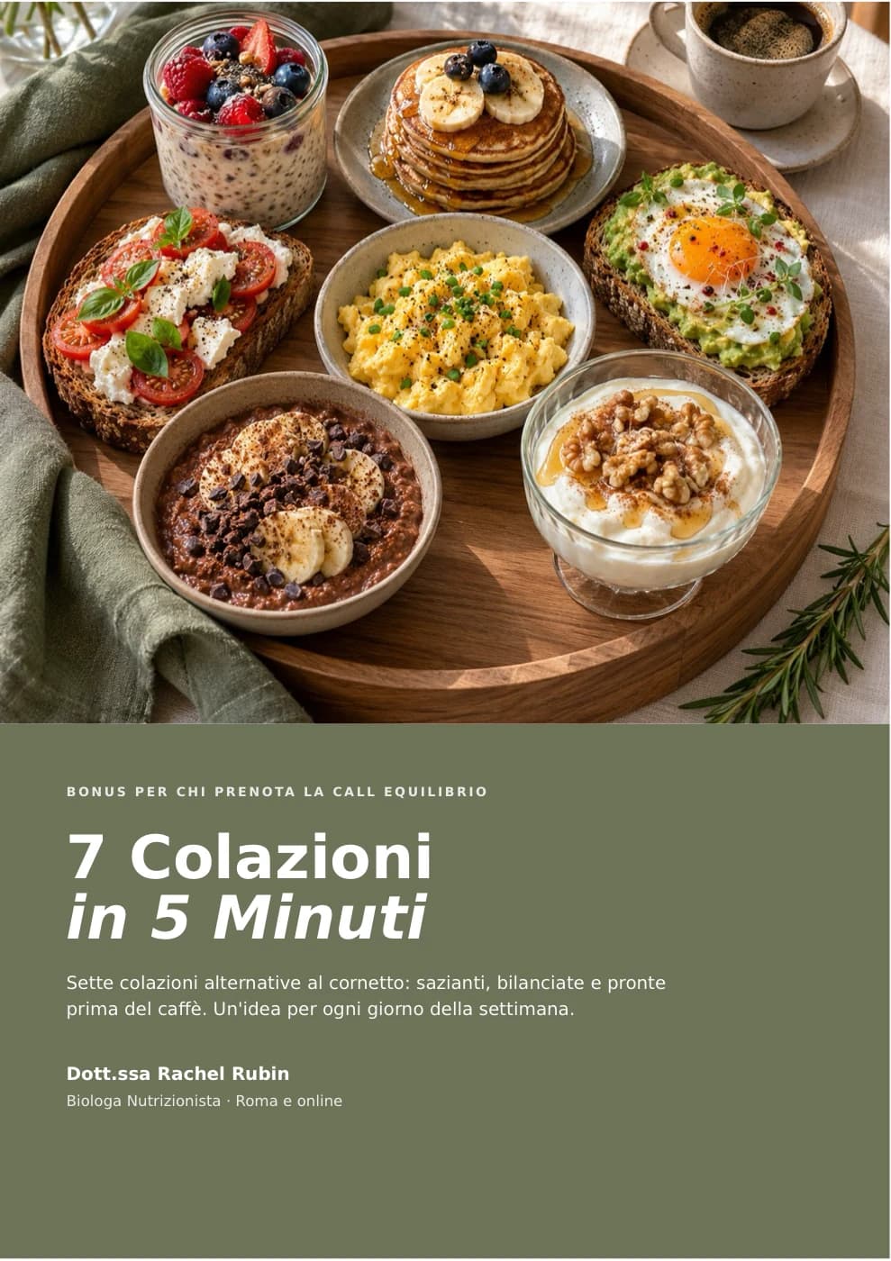 Copertina del PDF 7 Colazioni in 5 Minuti della Dott.ssa Rachel Rubin